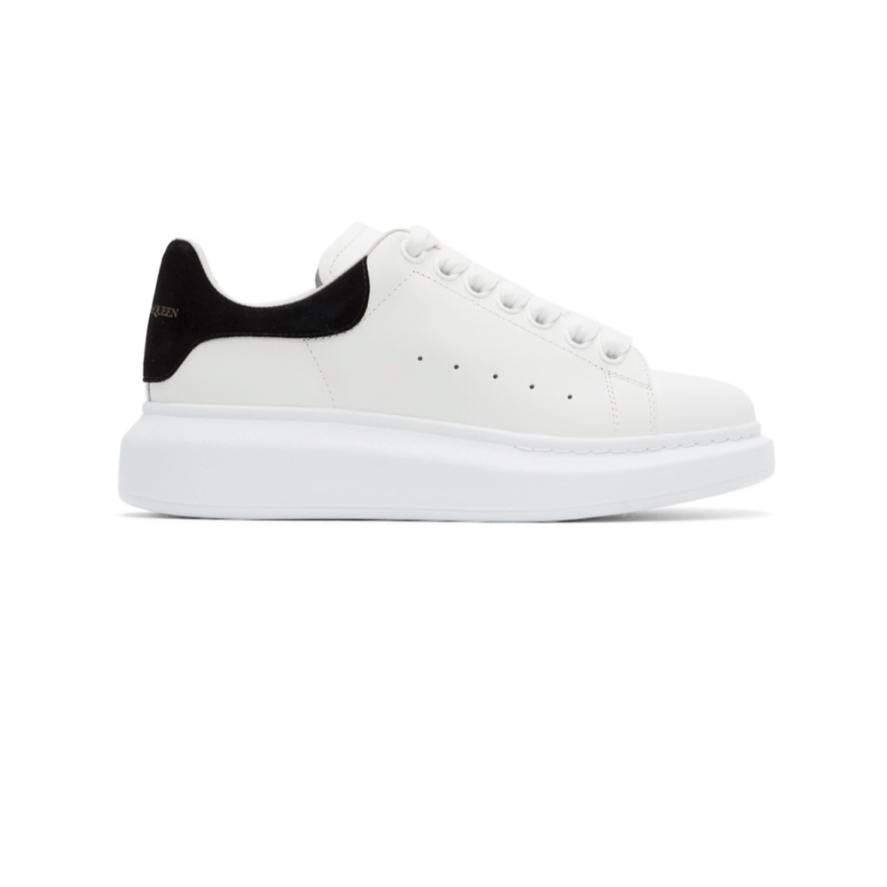 Alexander McQueen White and Black Platform Sneakers - Picture 1 of 11